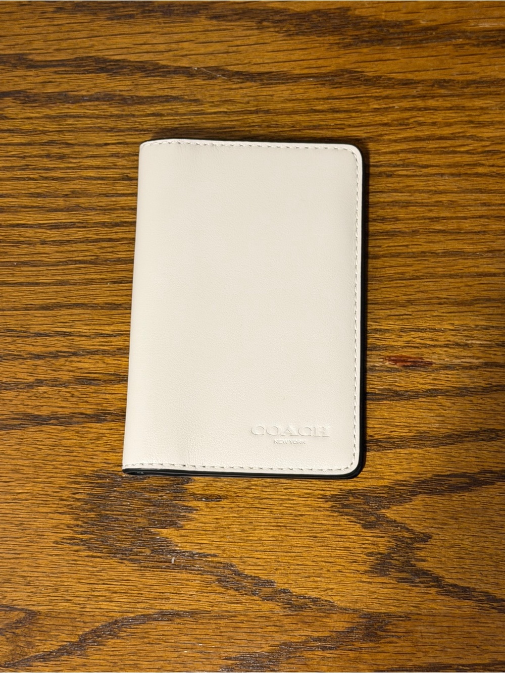 COACH Leather Mini Card ID Holder Chalk NWT